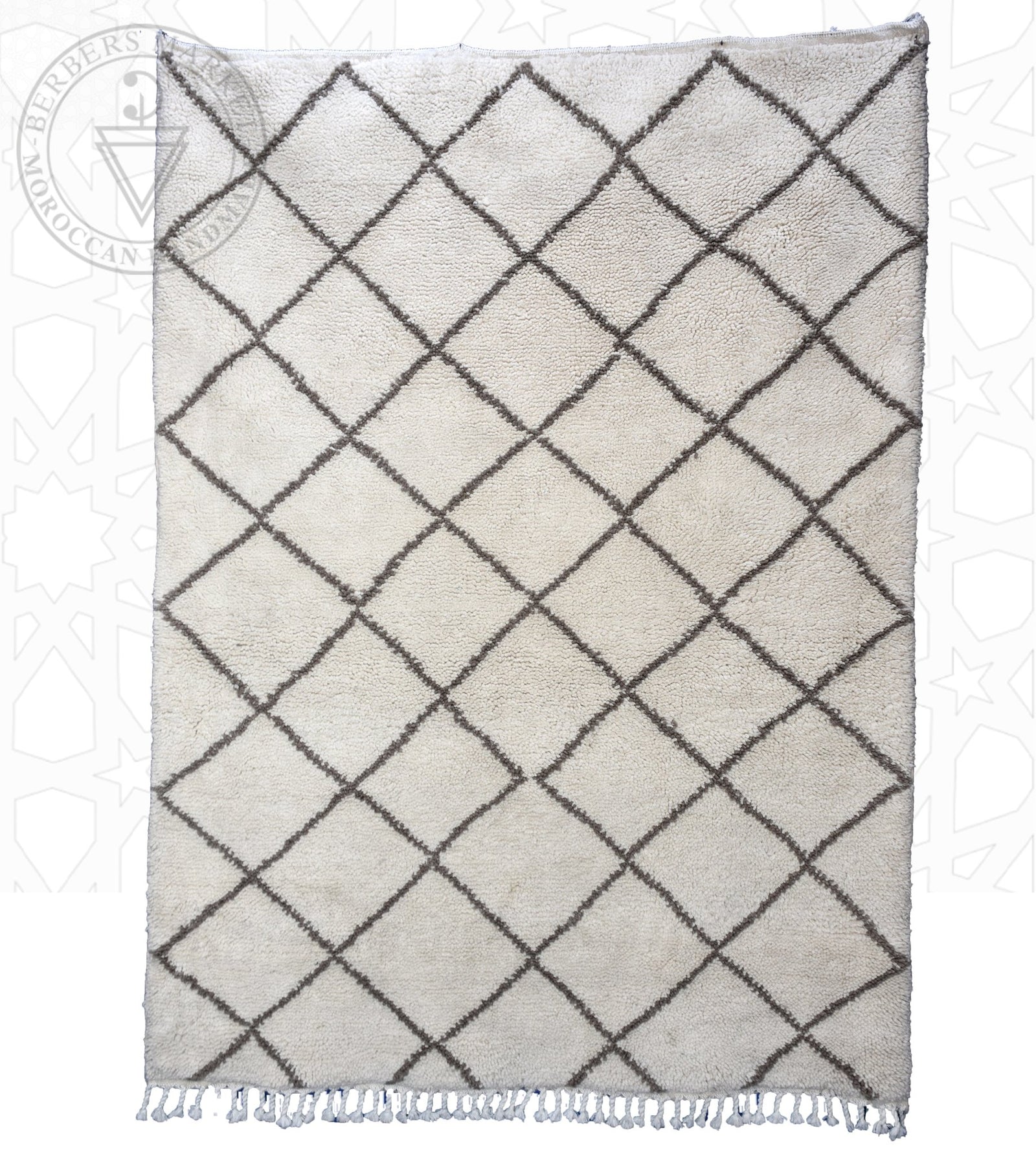 Beni ourain shag Moroccan rug - 5.3 x 7.3 ft / 160 x 220 cm - Berbers Market