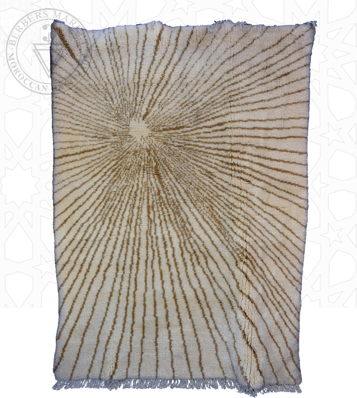 Beni ourain shag Moroccan rug - 5.4 x 7.7 ft / 165 x 235 cm - Berbers Market