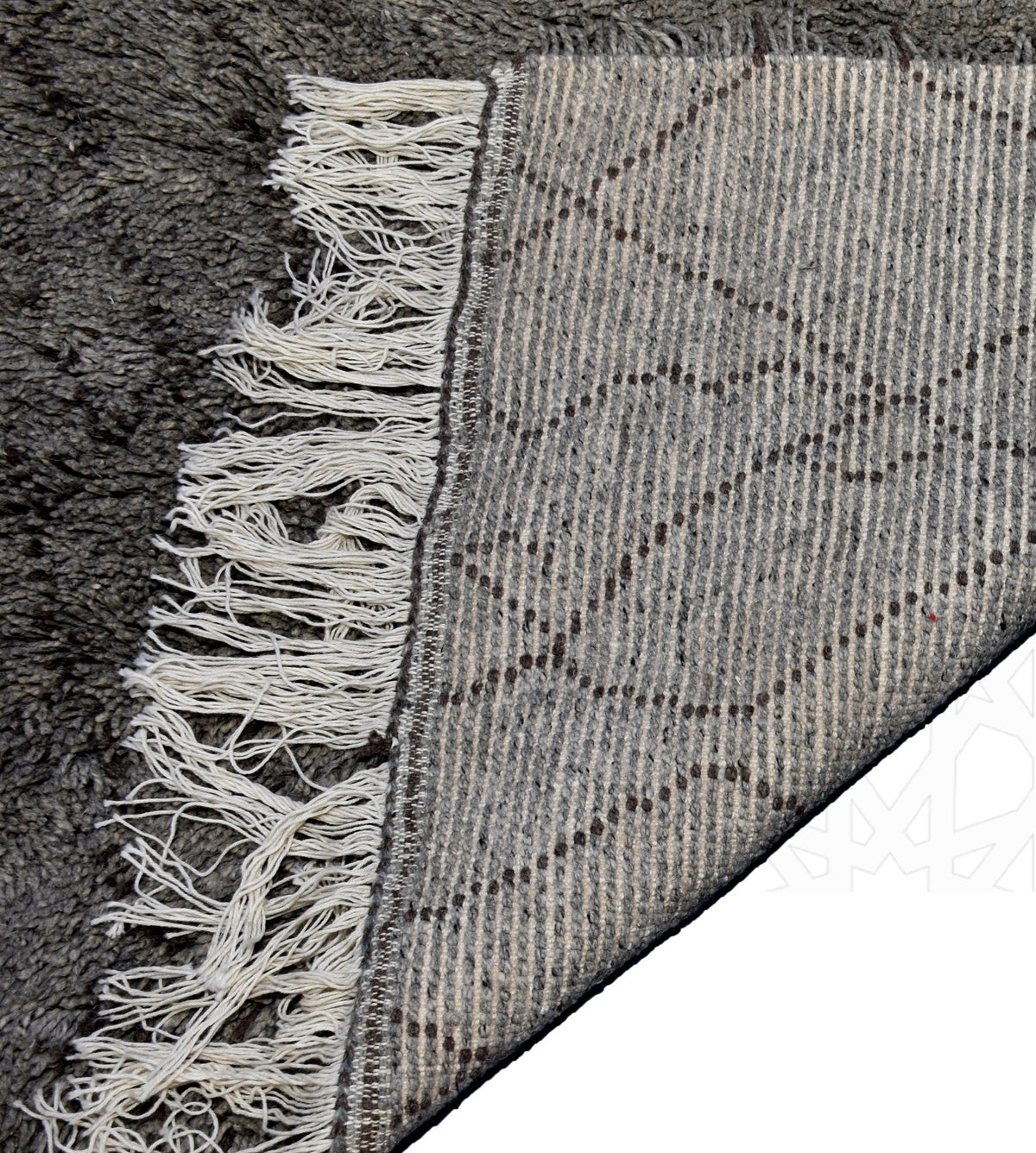 Beni ourain shag Moroccan rug - 5.9 x 8.05 ft / 180 x 245 cm - Berbers Market