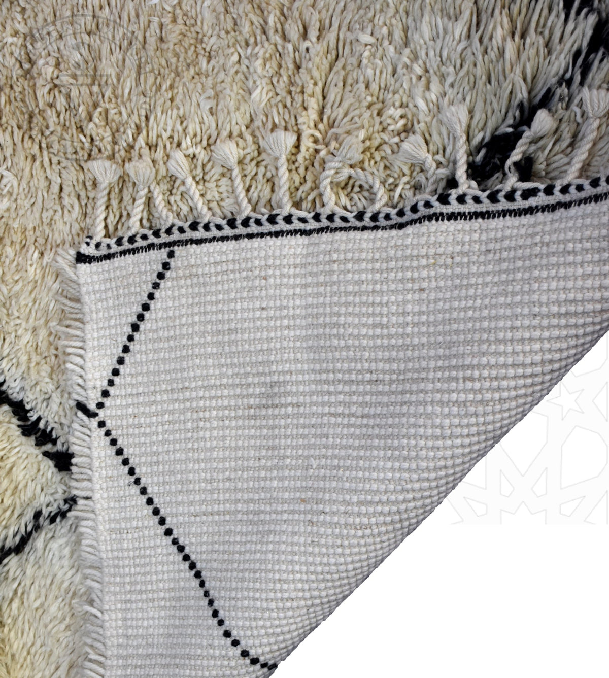 Beni ourain shag Moroccan rug - 5.9 x 8.6 ft / 180 x 260 cm - Berbers Market