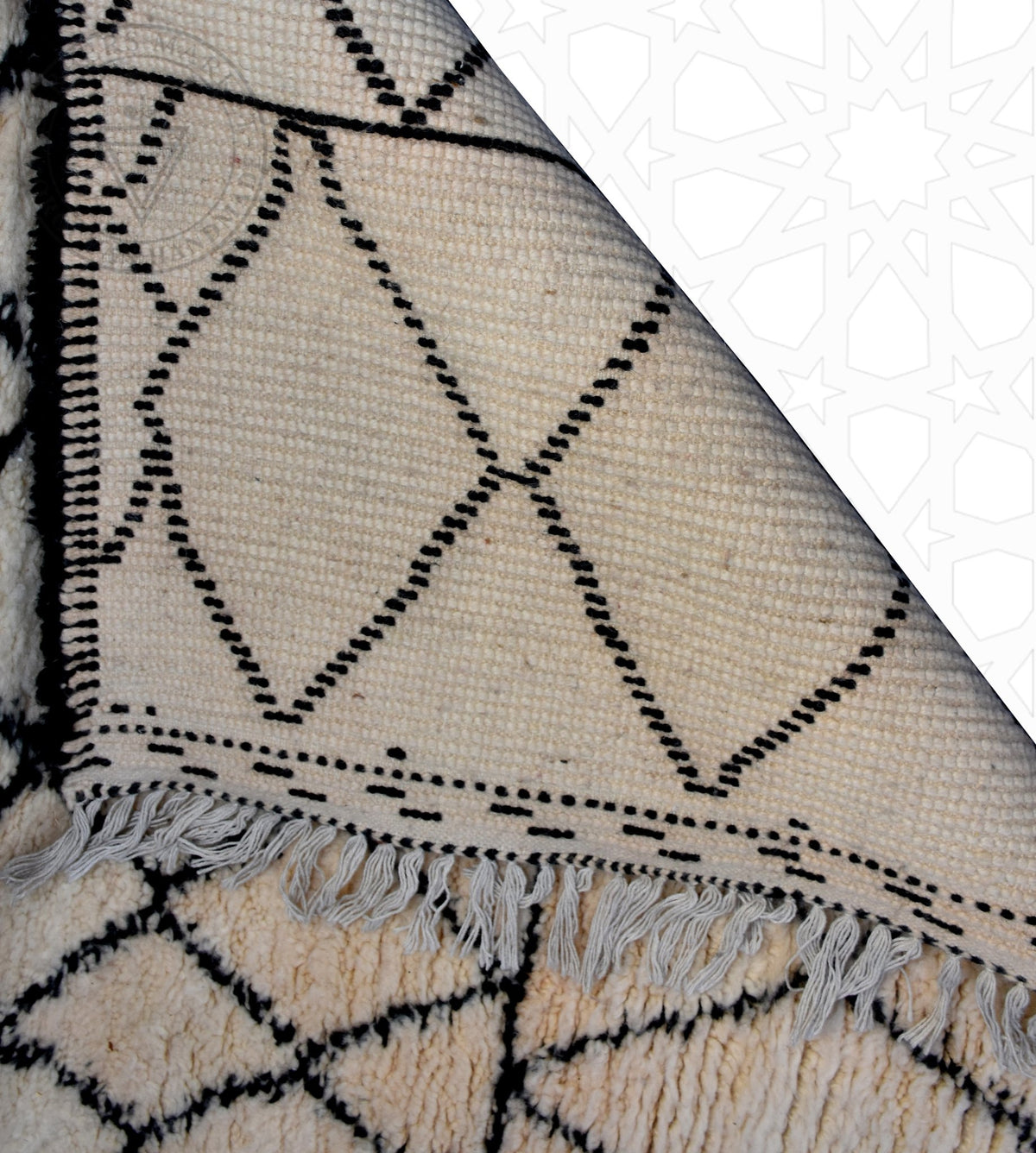 Beni ourain shag Moroccan rug - 6.1 x 7.9 ft / 185 x 240 cm - Berbers Market