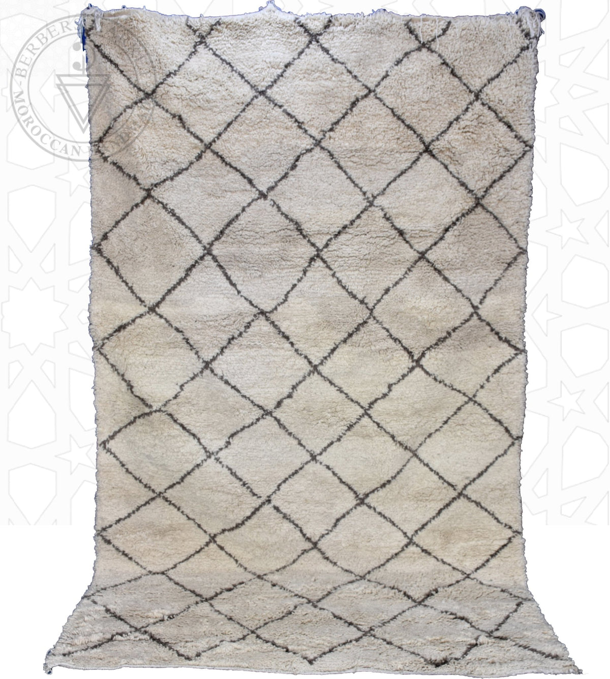 Beni ourain shag Moroccan rug - 6.3 x 10.2 ft / 190 x 310 cm - Berbers Market