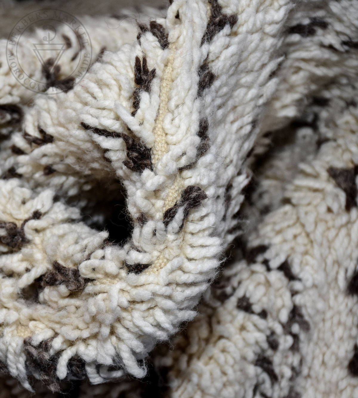 Beni ourain shag Moroccan rug - 6.3 x 11.7 ft / 190 x 355 cm - Berbers Market