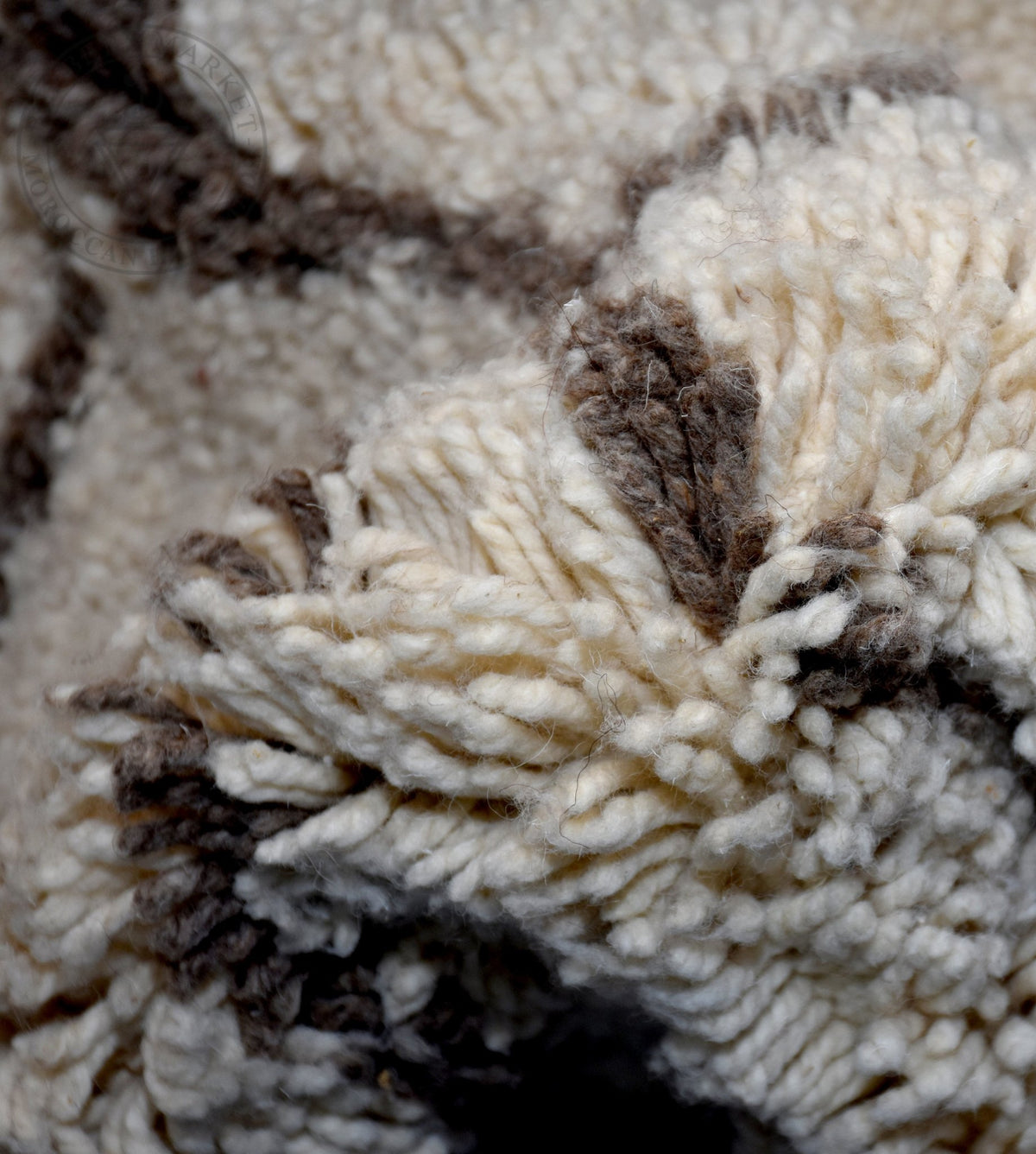 Beni ourain shag Moroccan rug - 6.3 x 9.4 ft / 190 x 285 cm - Berbers Market