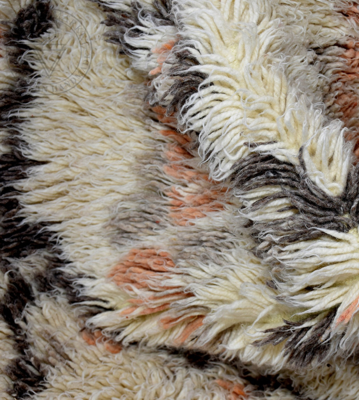 Beni ourain shag Moroccan rug - 6.3 x 9.5 ft / 190 x 290 cm - Berbers Market