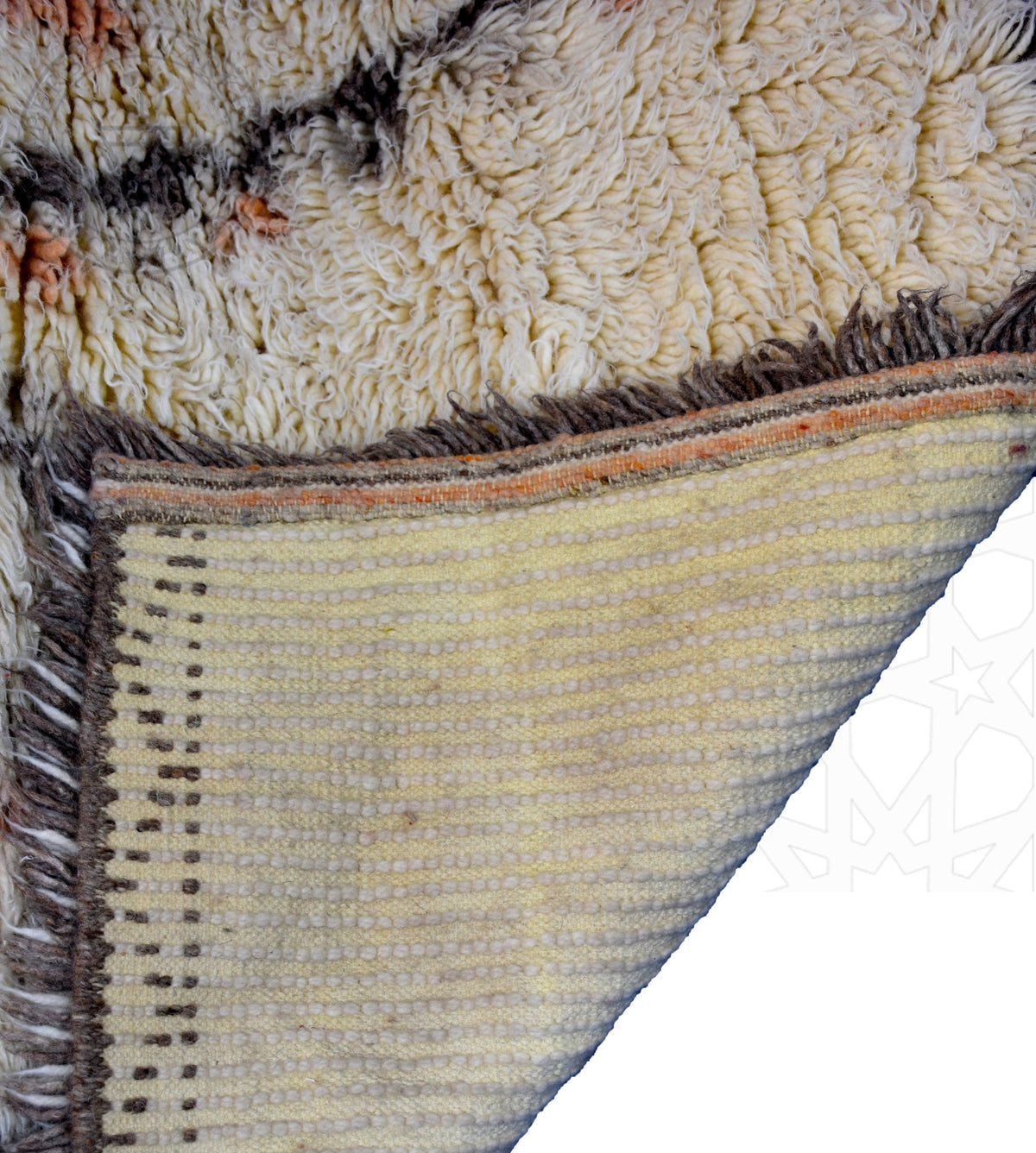 Beni ourain shag Moroccan rug - 6.3 x 9.5 ft / 190 x 290 cm - Berbers Market