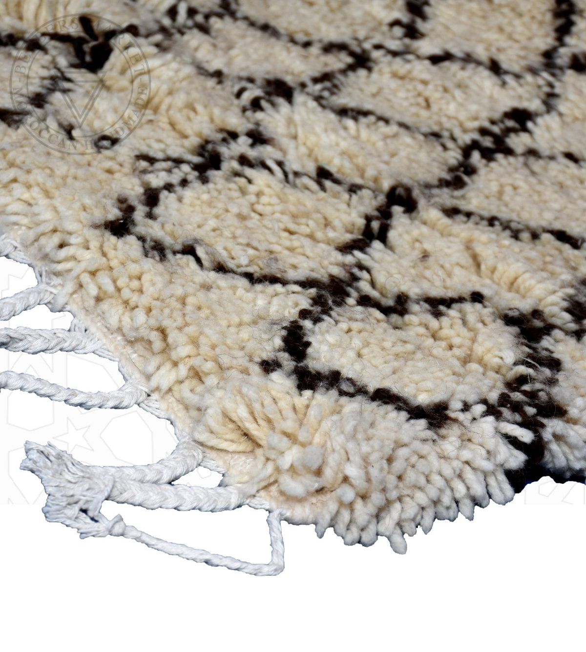 Beni ourain shag Moroccan rug - 6.4 x 9.2 ft / 195 x 280 cm - Berbers Market