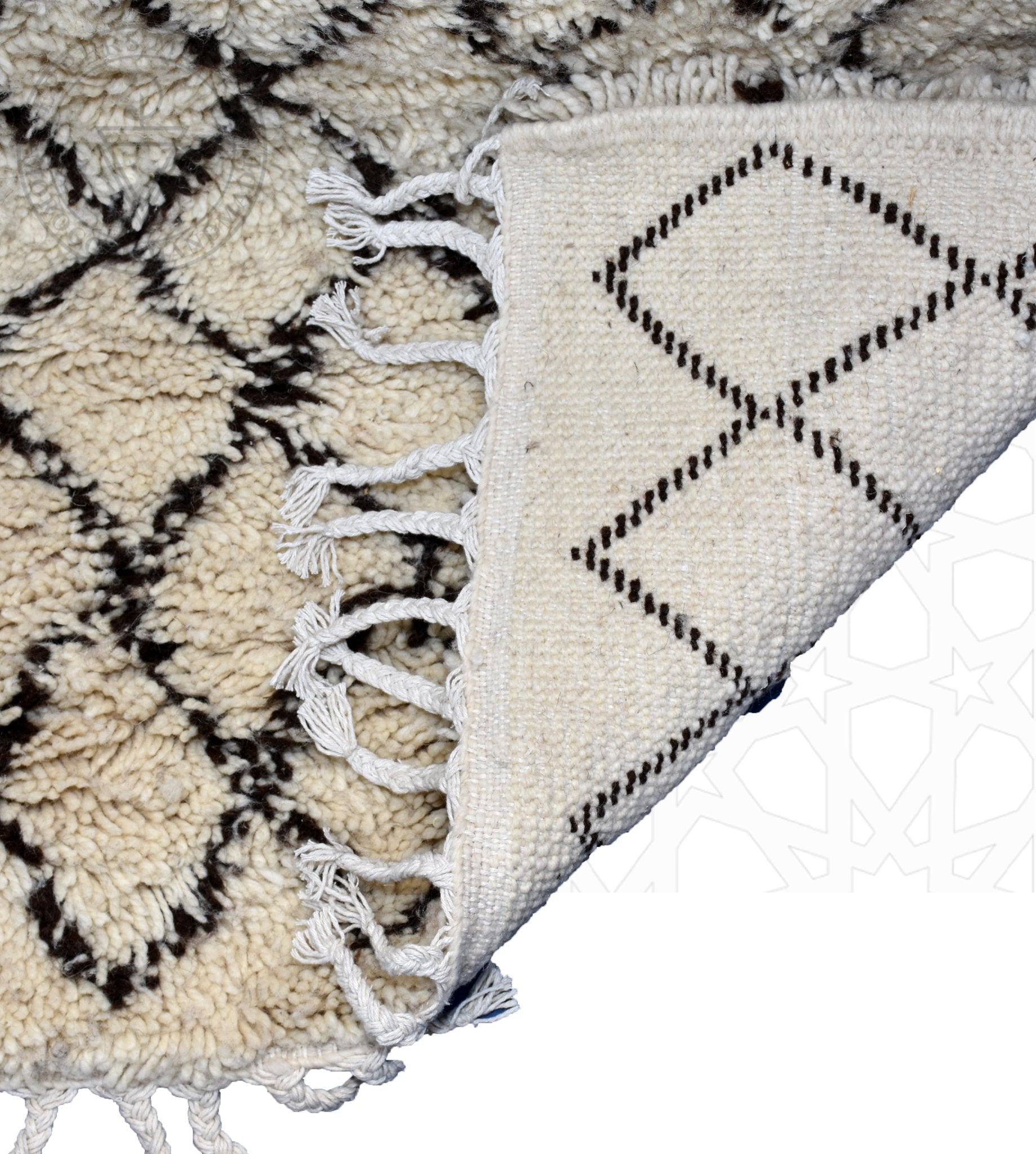 Beni ourain shag Moroccan rug - 6.4 x 9.2 ft / 195 x 280 cm - Berbers Market