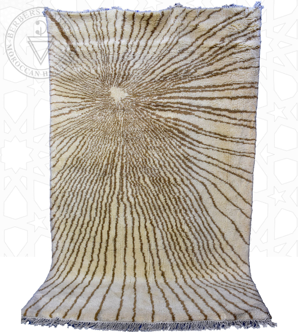 Beni ourain shag Moroccan rug - 6.4 x 9.5 ft / 195 x 290 cm - Berbers Market