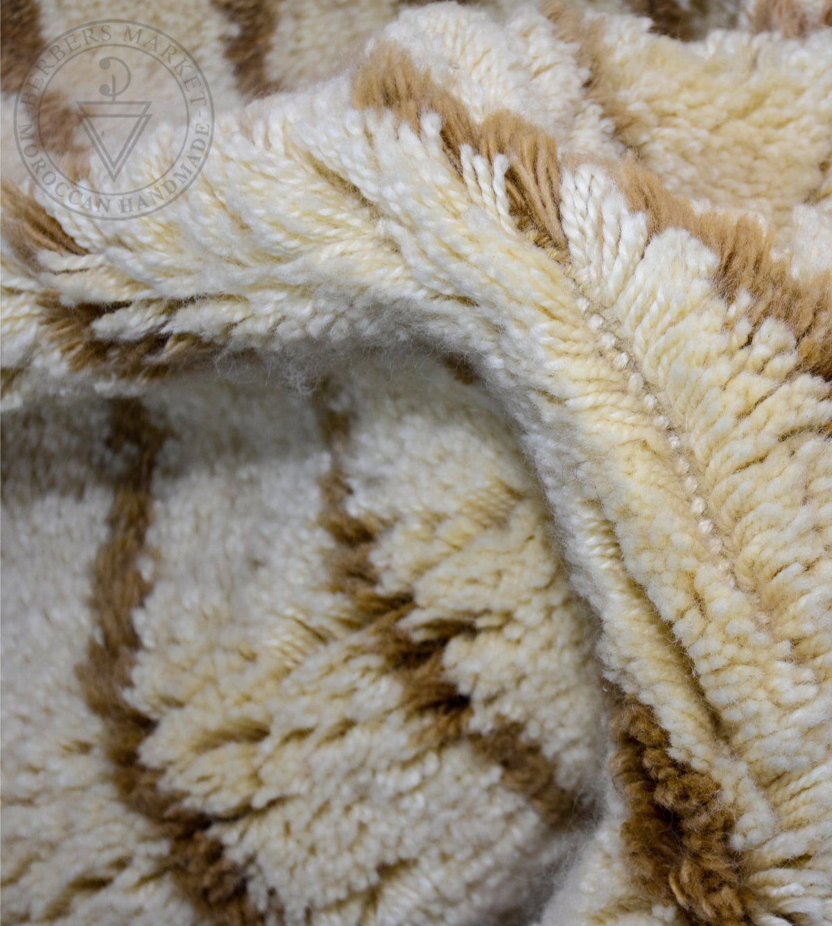 Beni ourain shag Moroccan rug - 6.4 x 9.5 ft / 195 x 290 cm - Berbers Market