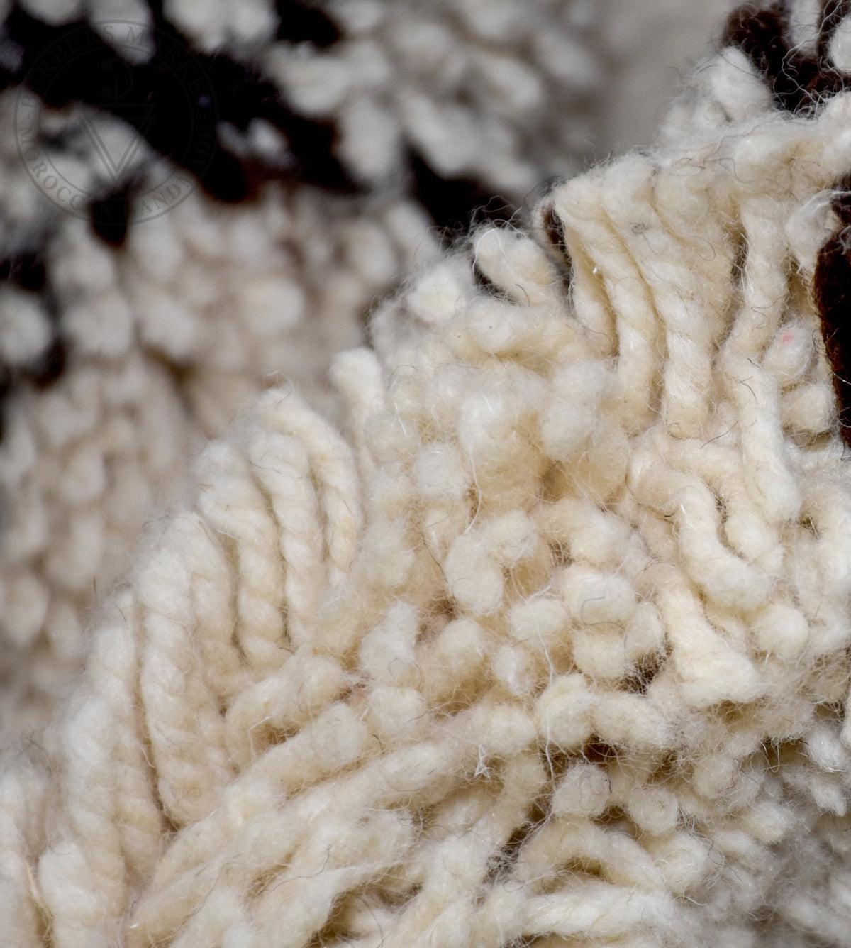 Beni ourain shag Moroccan rug - 6.4 x 9.5 ft / 195 x 290 cm - Berbers Market