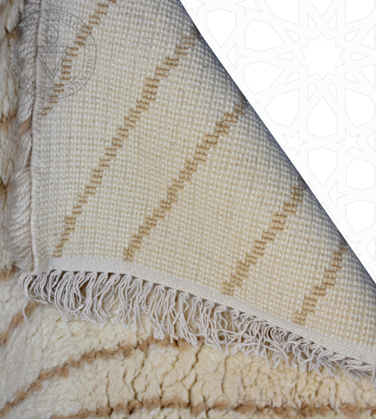 Beni ourain shag Moroccan rug - 6.4 x 9.7 ft / 195 x 295 cm - Berbers Market