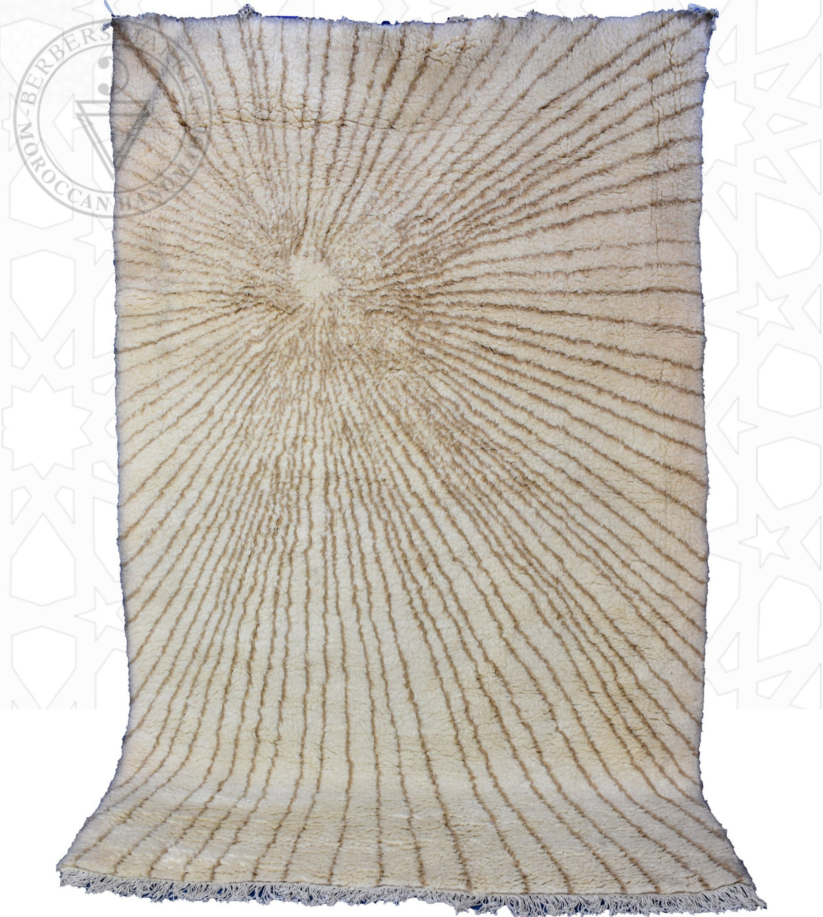 Beni ourain shag Moroccan rug - 6.4 x 9.7 ft / 195 x 295 cm - Berbers Market