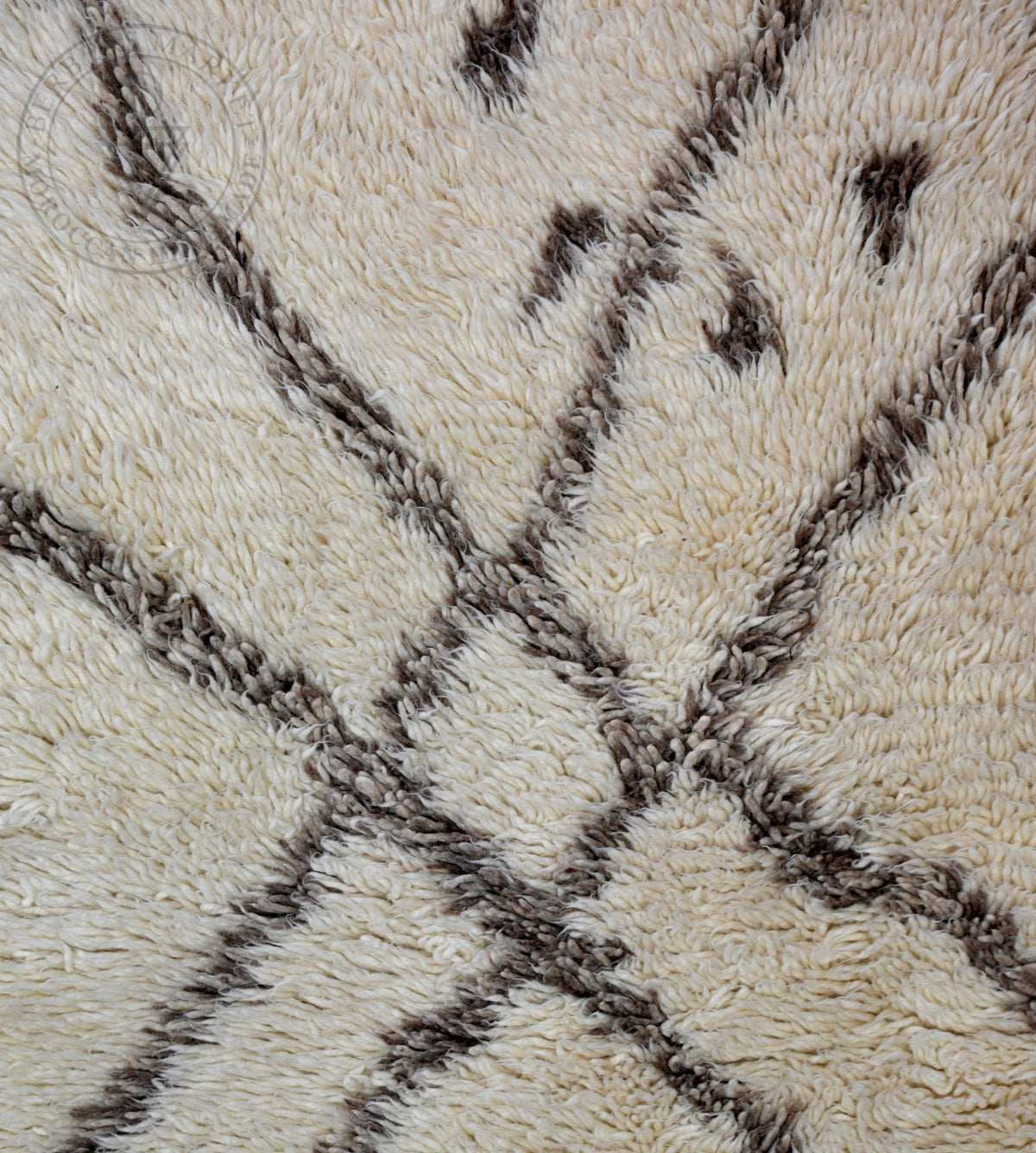 Beni ourain shag Moroccan rug - 6.4 x 9.7 ft / 195 x 295 cm - Berbers Market