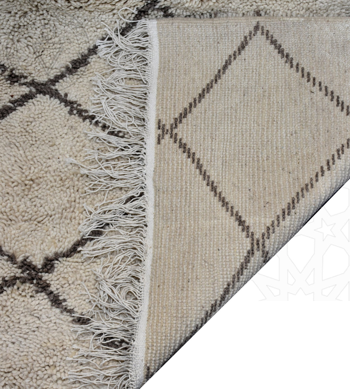Beni ourain shag Moroccan rug - 6.6 x 10.2 ft / 200 x 310 cm - Berbers Market
