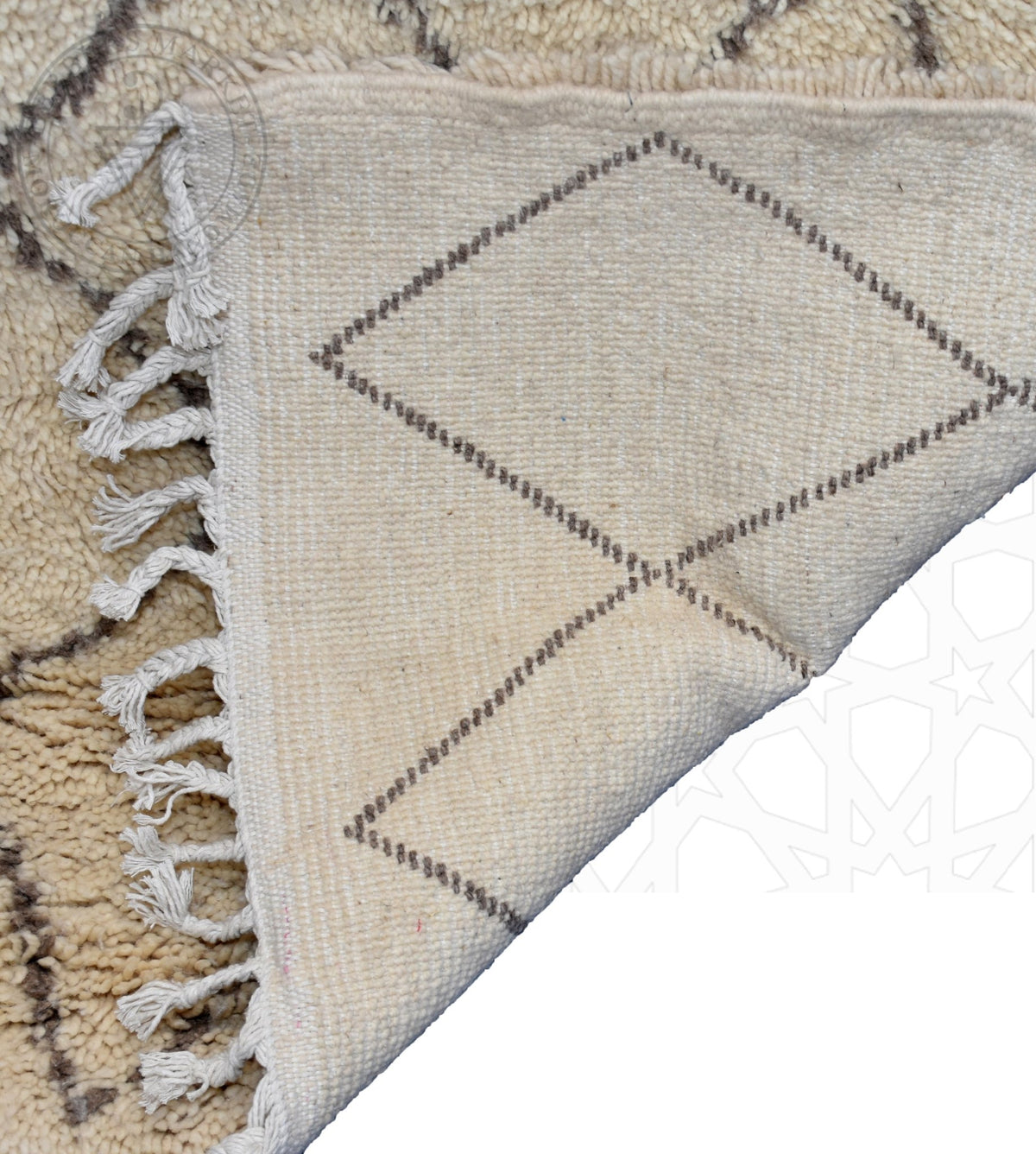 Beni ourain shag Moroccan rug - 6.6 x 9.2 ft / 200 x 280 cm - Berbers Market