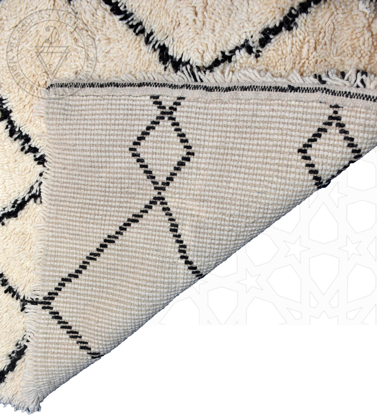 Beni ourain shag Moroccan rug - 6.6 x 9.2 ft / 200 x 280 cm - Berbers Market