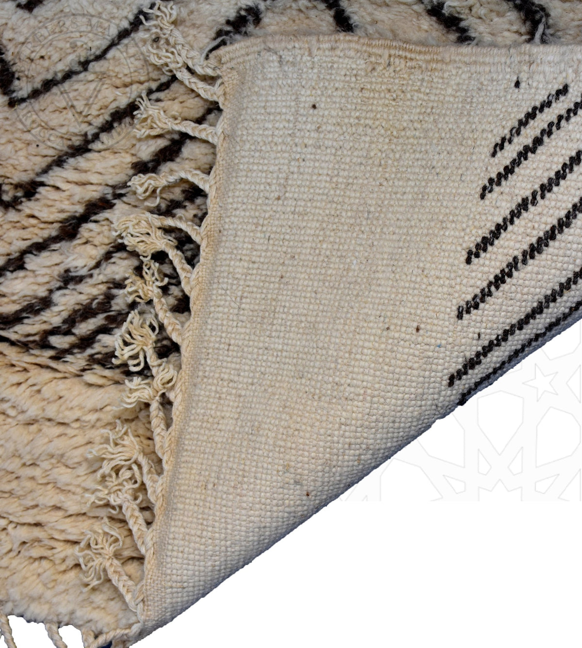 Beni ourain shag Moroccan rug - 6.6 x 9.5 ft / 200 x 290 cm - Berbers Market