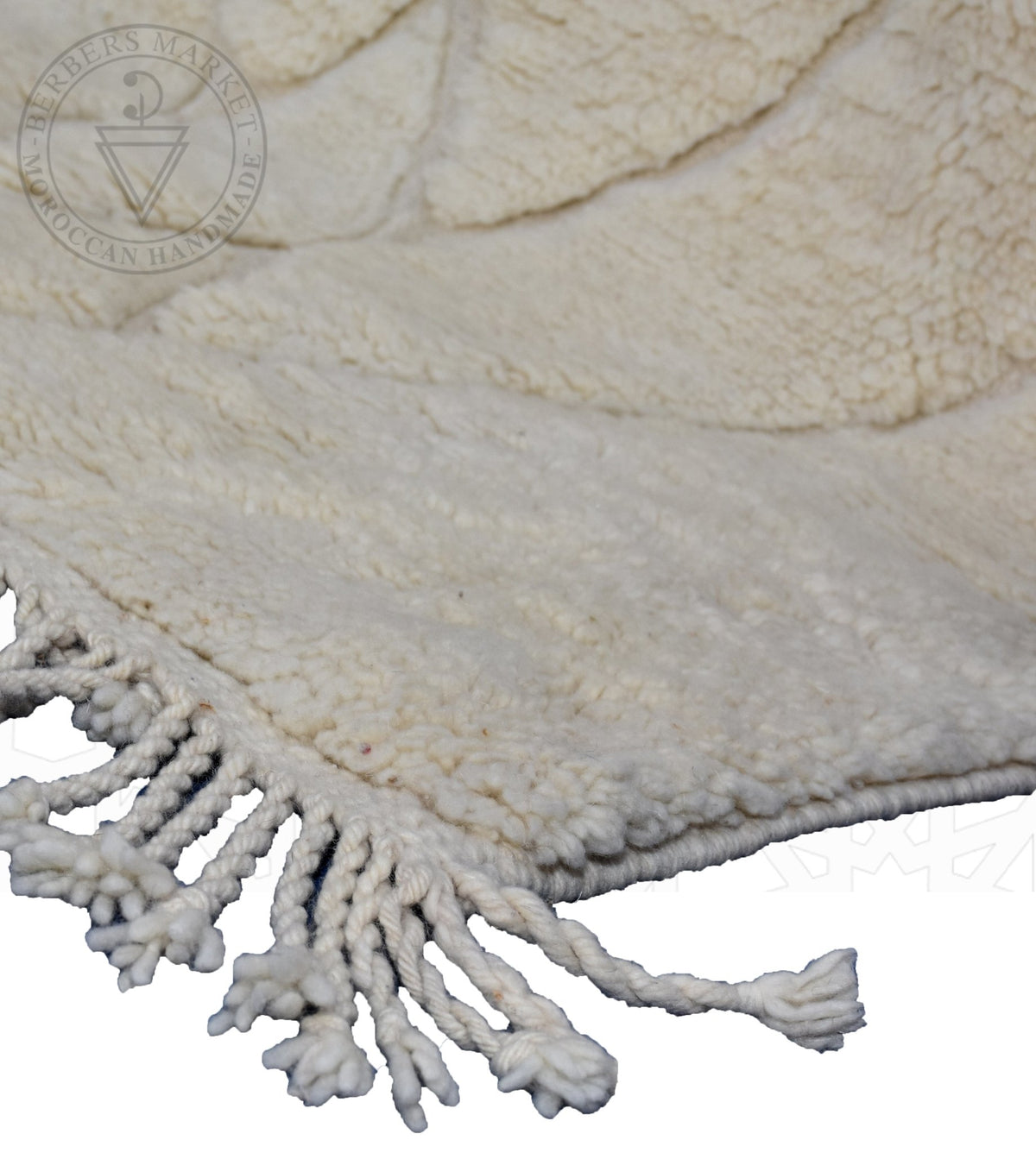 Beni ourain shag Moroccan rug - 6.6 x 9.6 ft / 200 x 290 cm - Berbers Market