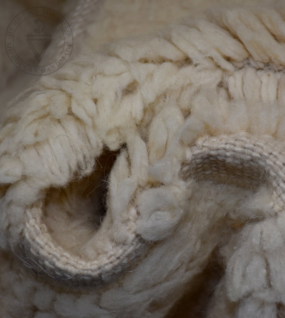 Beni ourain shag Moroccan rug - 6.6 x 9.6 ft / 200 x 290 cm - Berbers Market