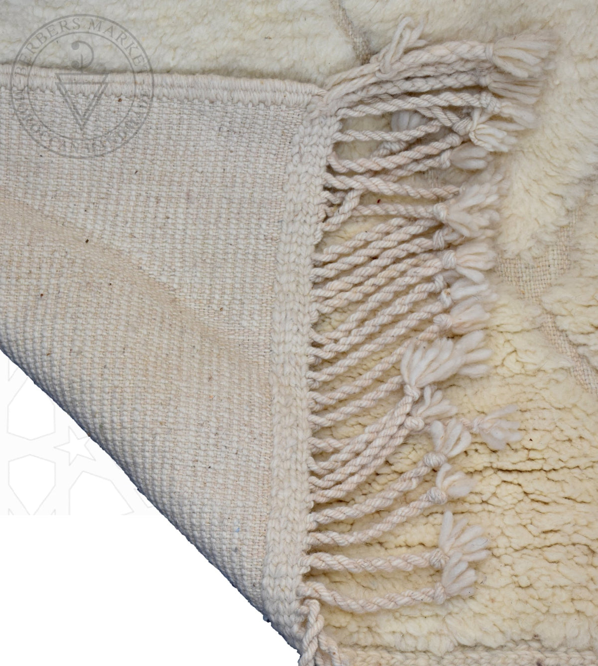 Beni ourain shag Moroccan rug - 6.6 x 9.6 ft / 200 x 290 cm - Berbers Market