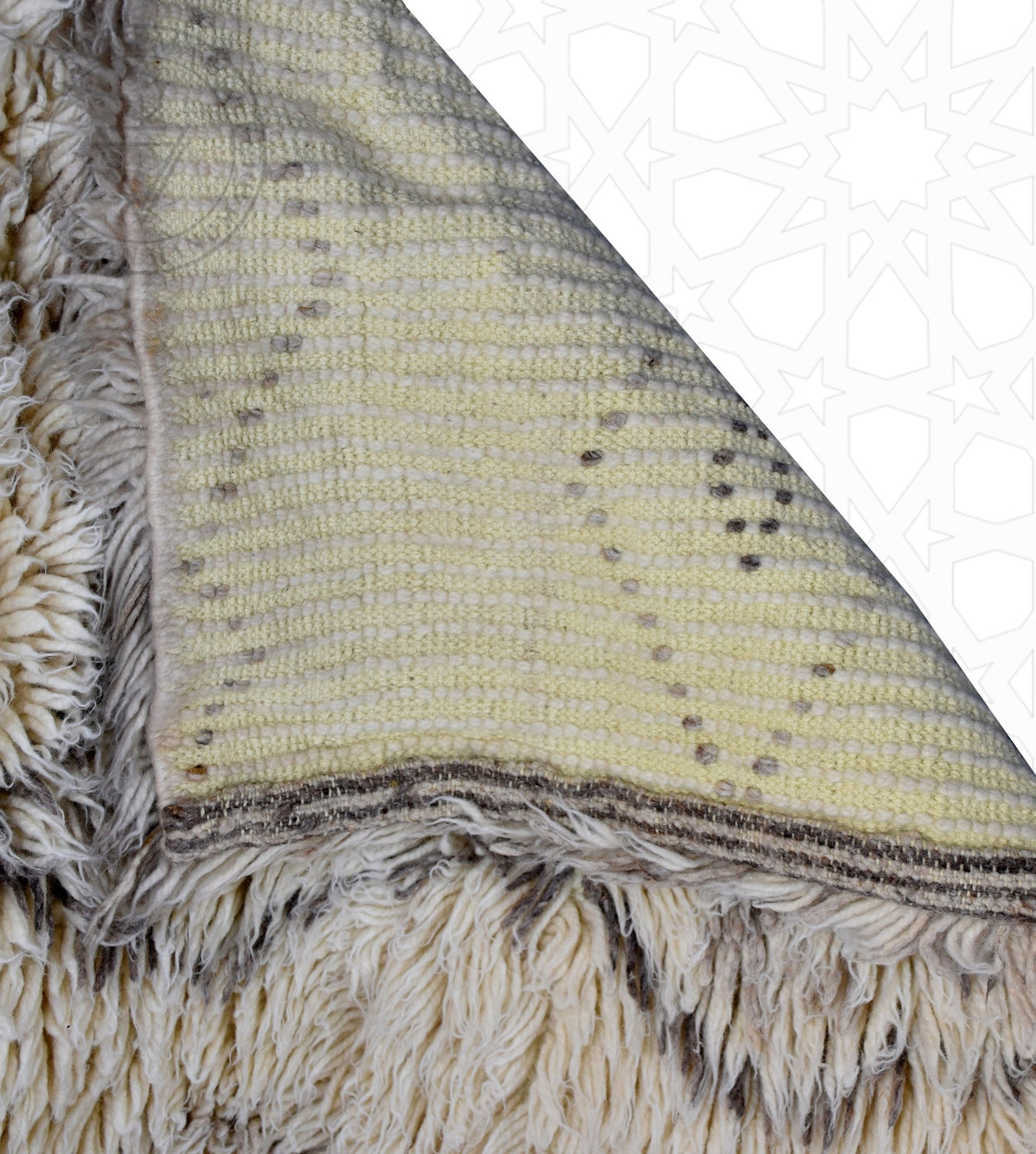 Beni ourain shag Moroccan rug - 6.6 x 9.6 ft / 200 x 290 cm - Berbers Market