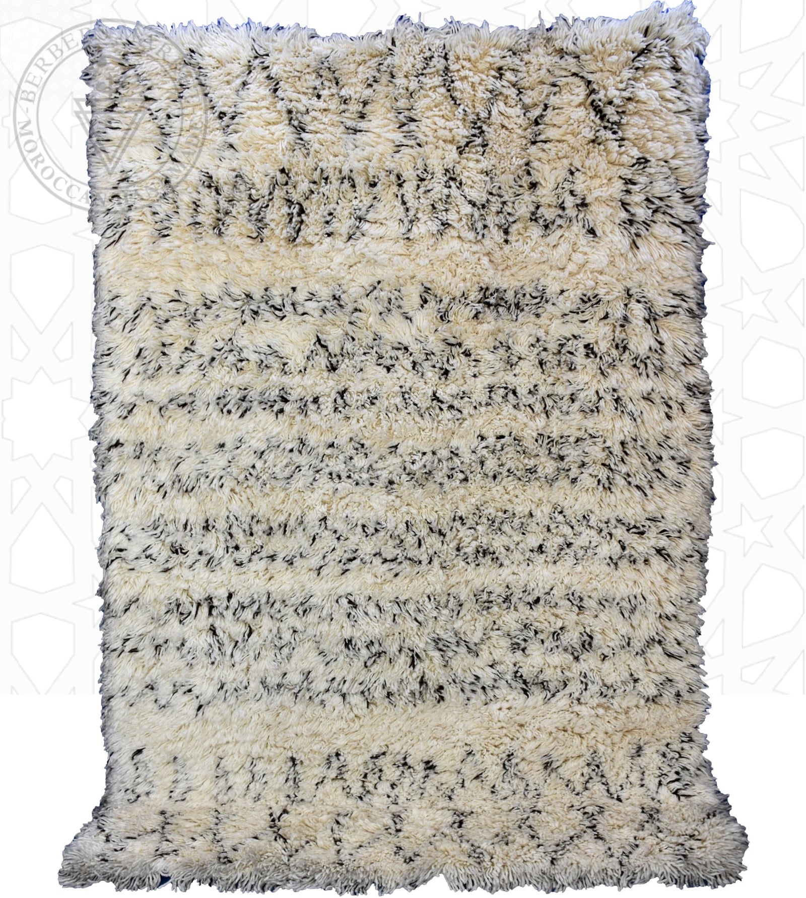 Beni ourain shag Moroccan rug - 6.7 x 9.2 ft / 200 x 280 cm - Berbers Market