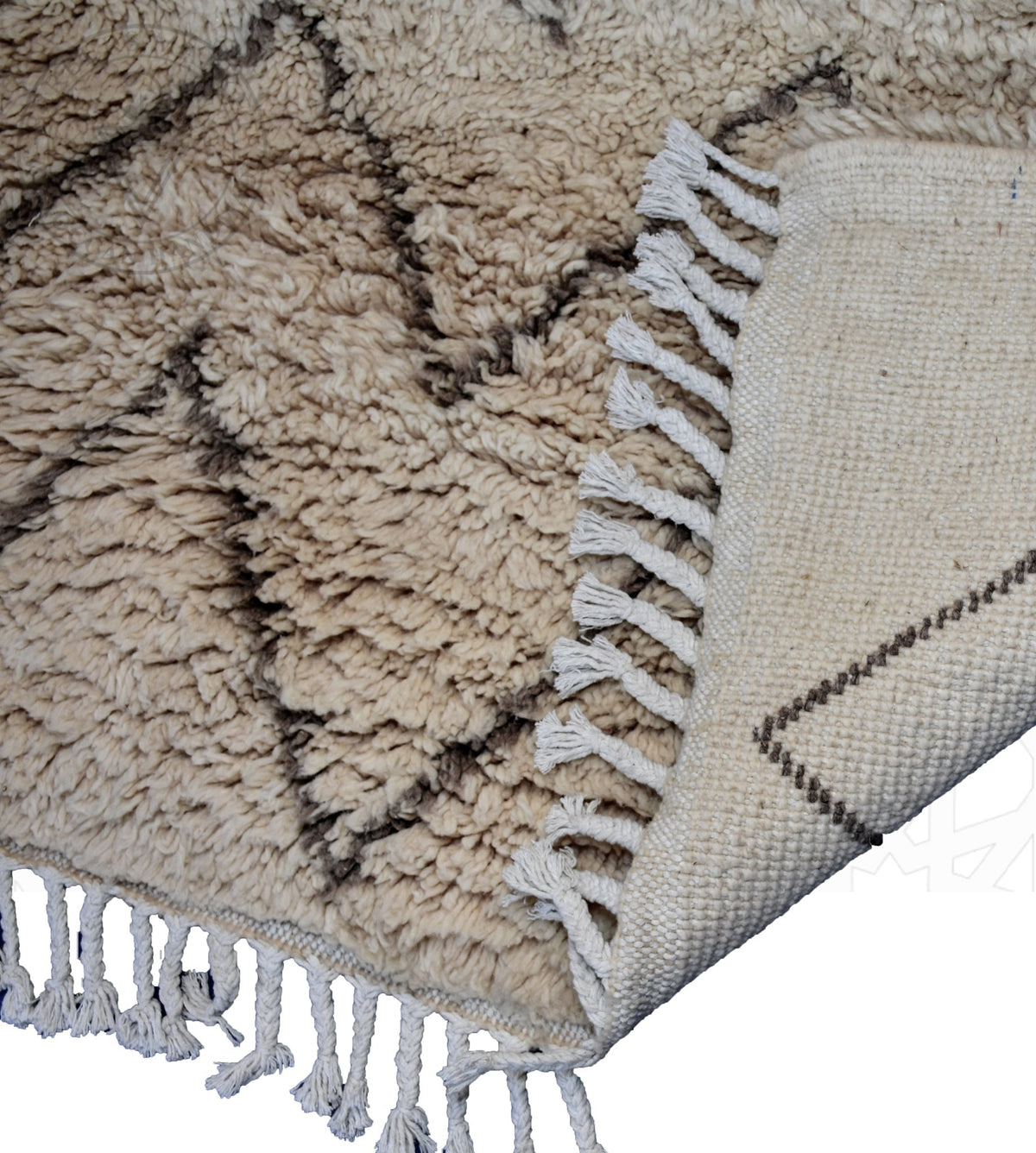 Beni ourain shag Moroccan rug - 6.7 x 9.9 ft / 200 x 300 cm - Berbers Market