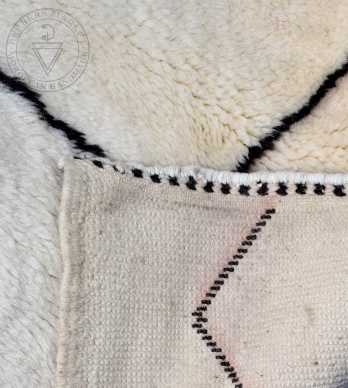 Beni ourain shag Moroccan rug - 6.75 x 9.36 ft / 205 x 285 cm - Berbers Market