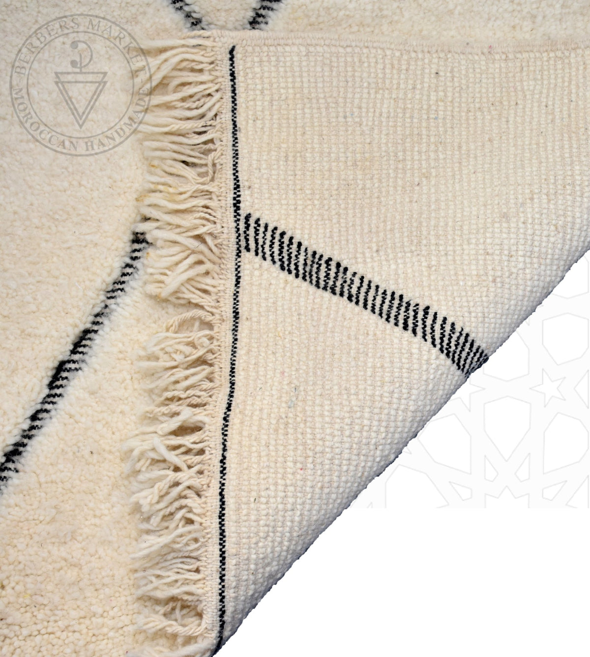 Beni ourain shag Moroccan rug - 6.8 x 10 ft / 205 x 305 cm - Berbers Market