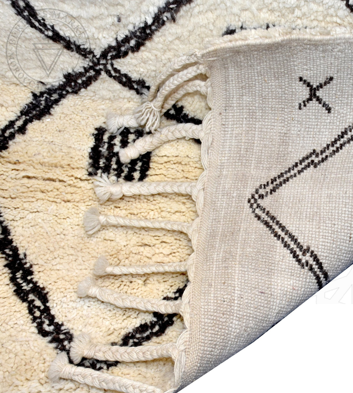 Beni ourain shag Moroccan rug - 6.9 x 9.5 ft / 210 x 290 cm - Berbers Market