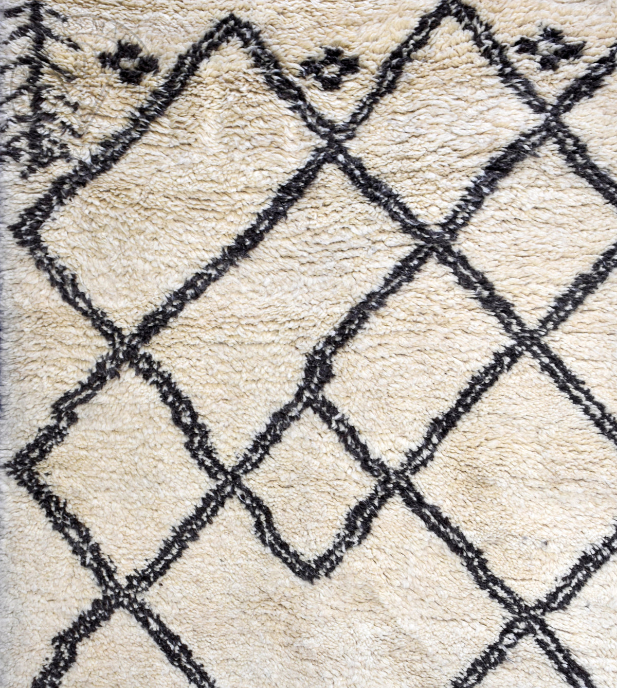 Beni ourain shag Moroccan rug - 6.9 x 9.5 ft / 210 x 290 cm - Berbers Market