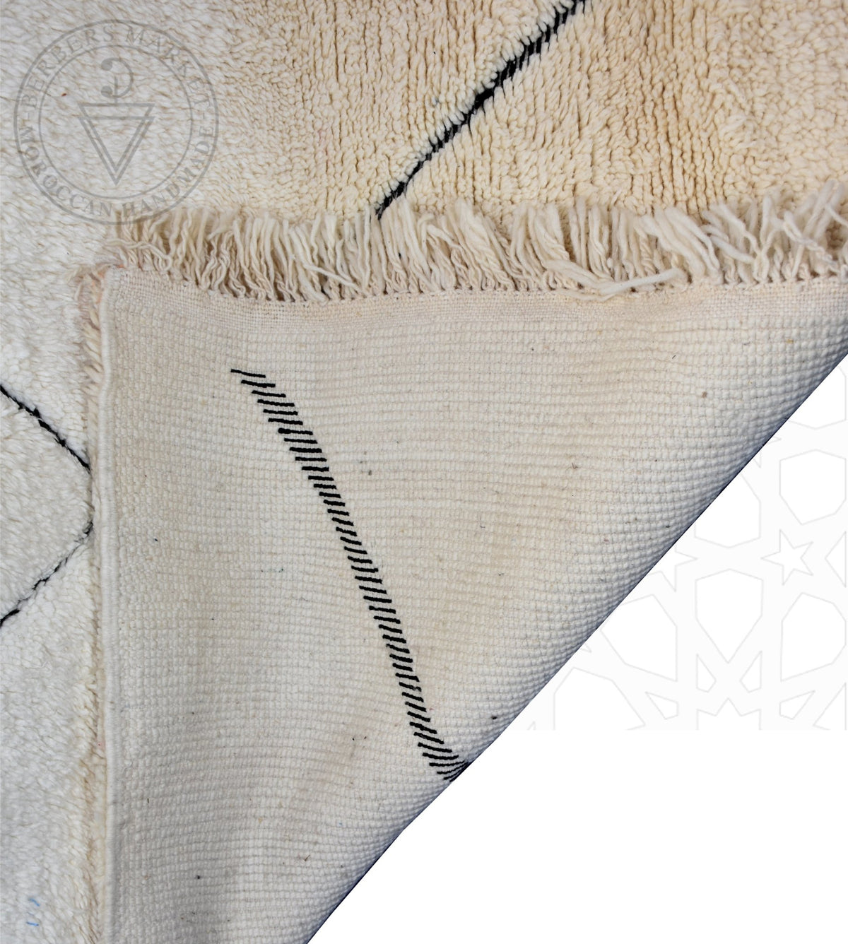 Beni ourain shag Moroccan rug - 6.9 x 9.6 ft / 210 x 290 cm - Berbers Market