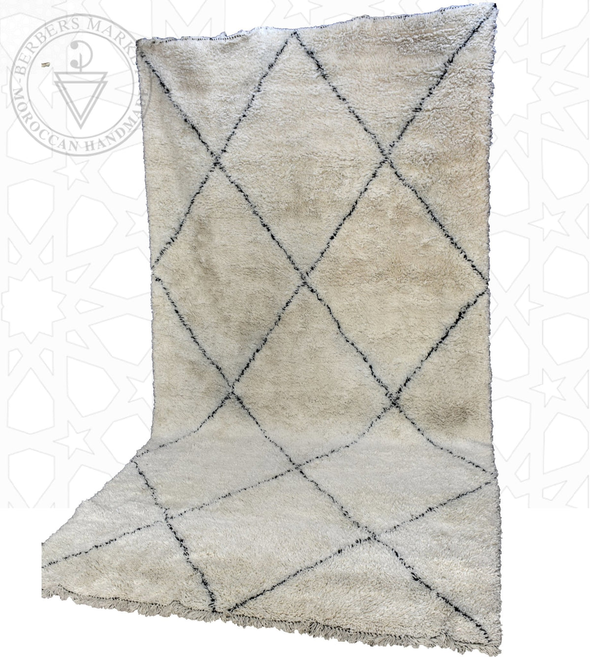 Beni ourain shag Moroccan rug - 8.05 x 13.9 ft / 245 x 424 cm - Berbers Market