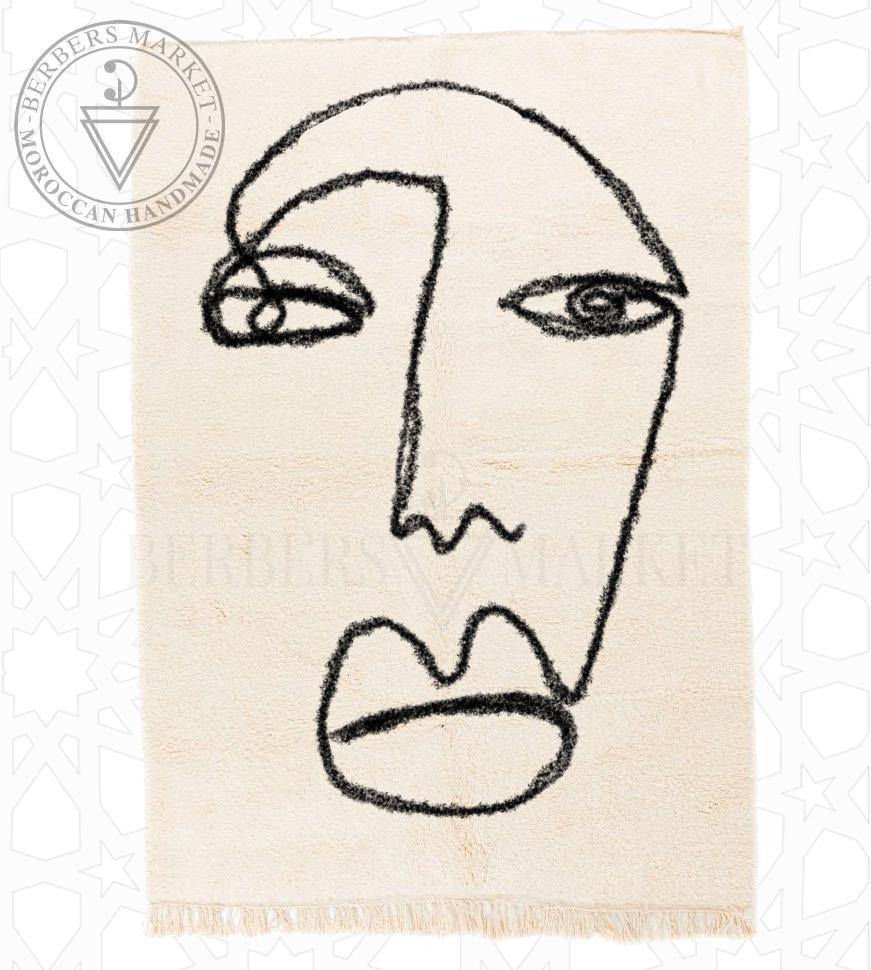 Beni ourain x Line art Moroccan rug (Exclusive) - Berbers Market