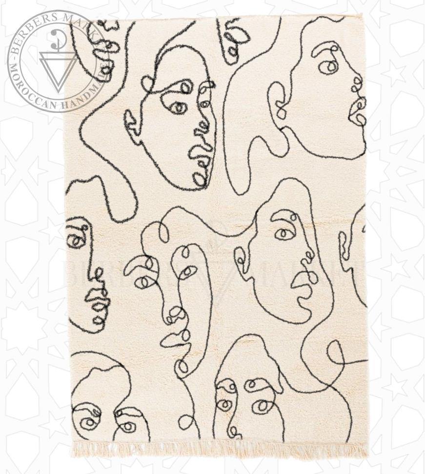 Beni ourain x Line art Moroccan rug (Exclusive) - Berbers Market