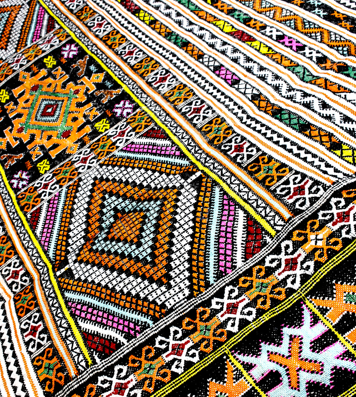 Taznakht Kilim flatweave Moroccan rug - 7.22 x 9.19 ft / 220 x 280 cm