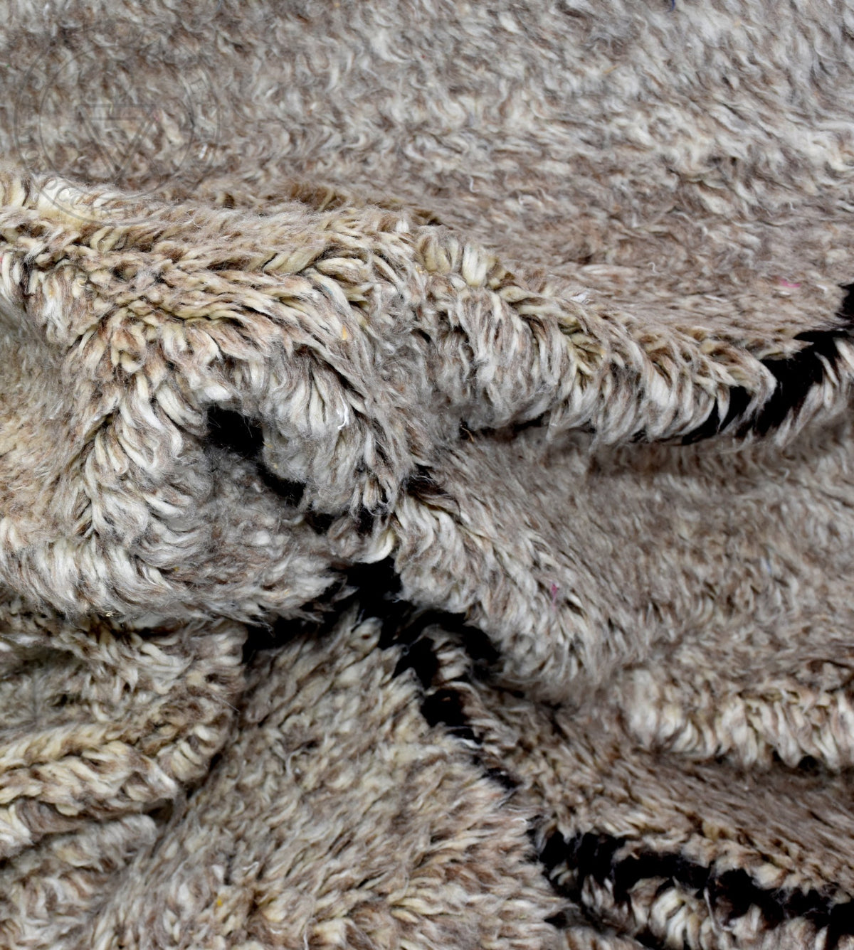 Brown Beni ourain shag Moroccan rug - 7.1 x 10.2 ft / 215 x 310 cm - Berbers Market