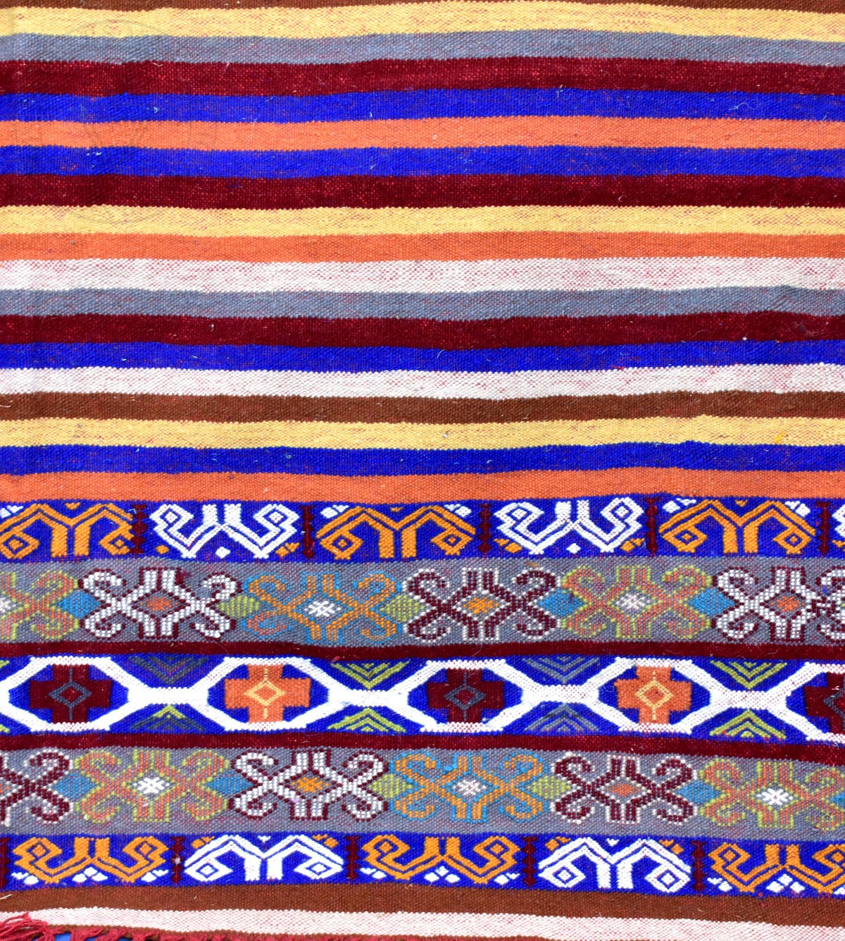 Colorful flatweave kilim hanbal Moroccan rug - 5.91 x 8.21 ft / 180 x 250 cm - Berbers Market