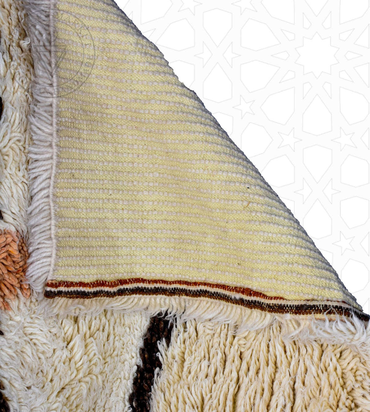 Colorful zigzag Beni ourain shag Moroccan rug - 6.3 x 9.5 ft / 190 x 290 cm - Berbers Market