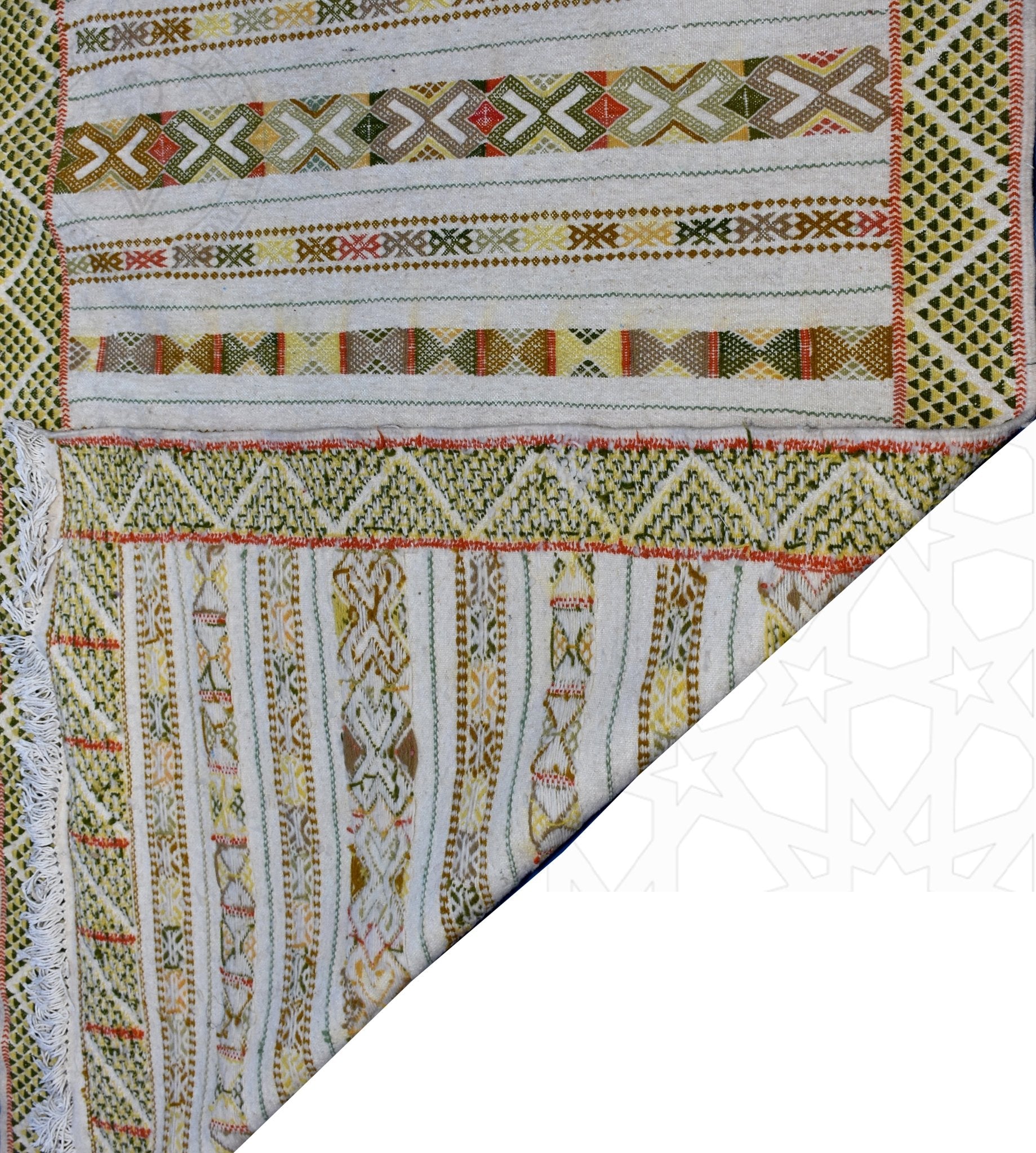 Flatweave kilim hanbal Moroccan rug - 3.61 x 5.25 ft / 110 x 160 cm - Berbers Market