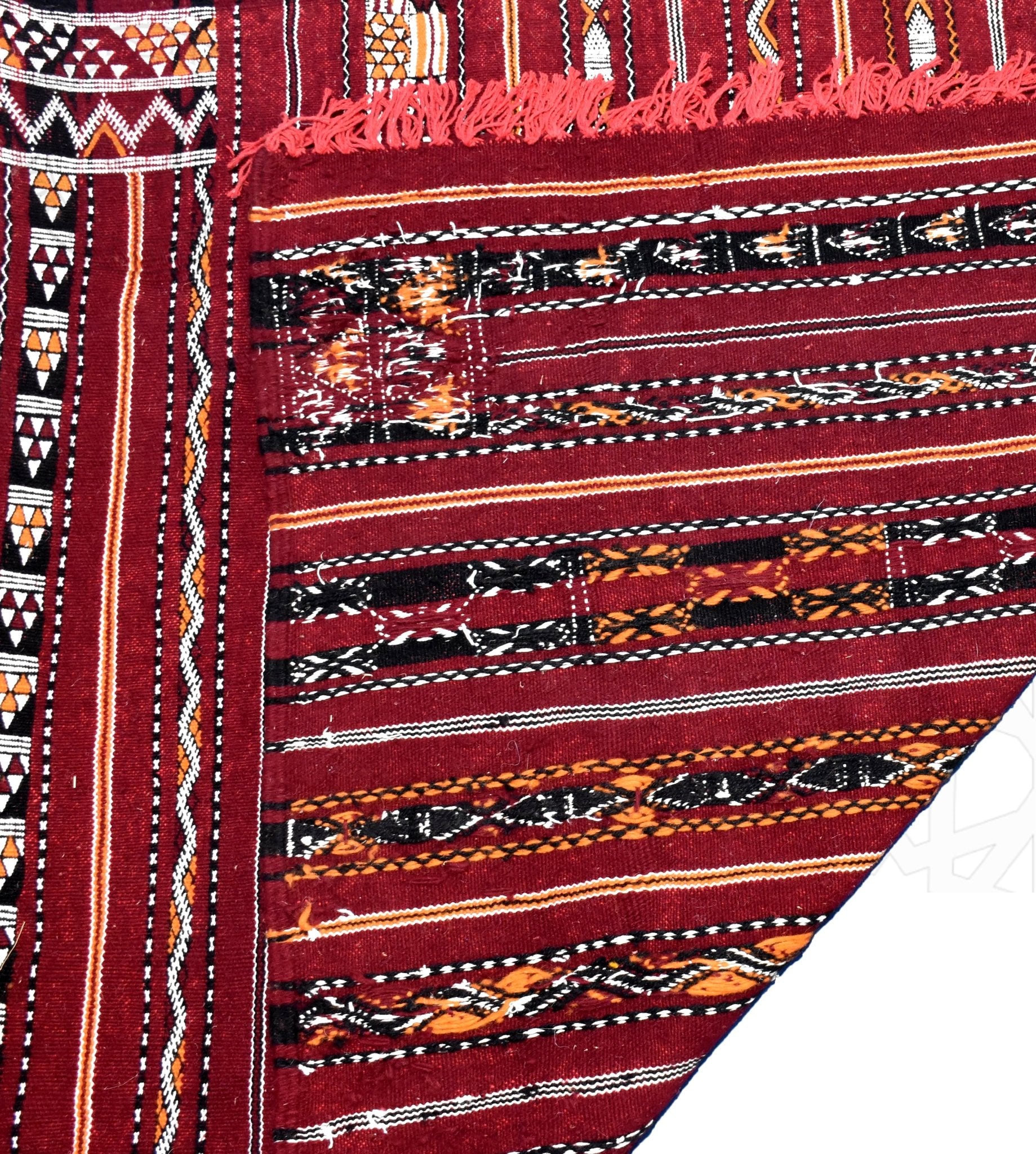 Flatweave kilim hanbal Moroccan rug - 3.61 x 7.9 ft / 110 x 240 cm - Berbers Market