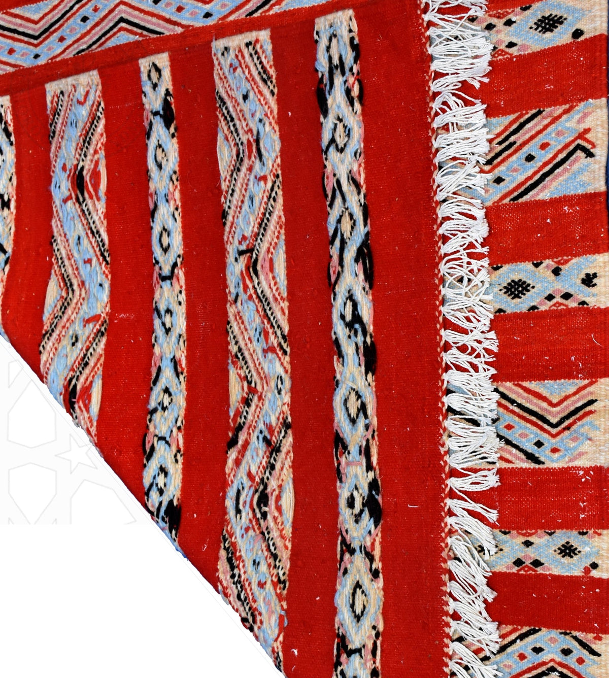 Flatweave kilim hanbal Moroccan rug - 3.78 x 5.91 ft / 115 x 180 cm - Berbers Market