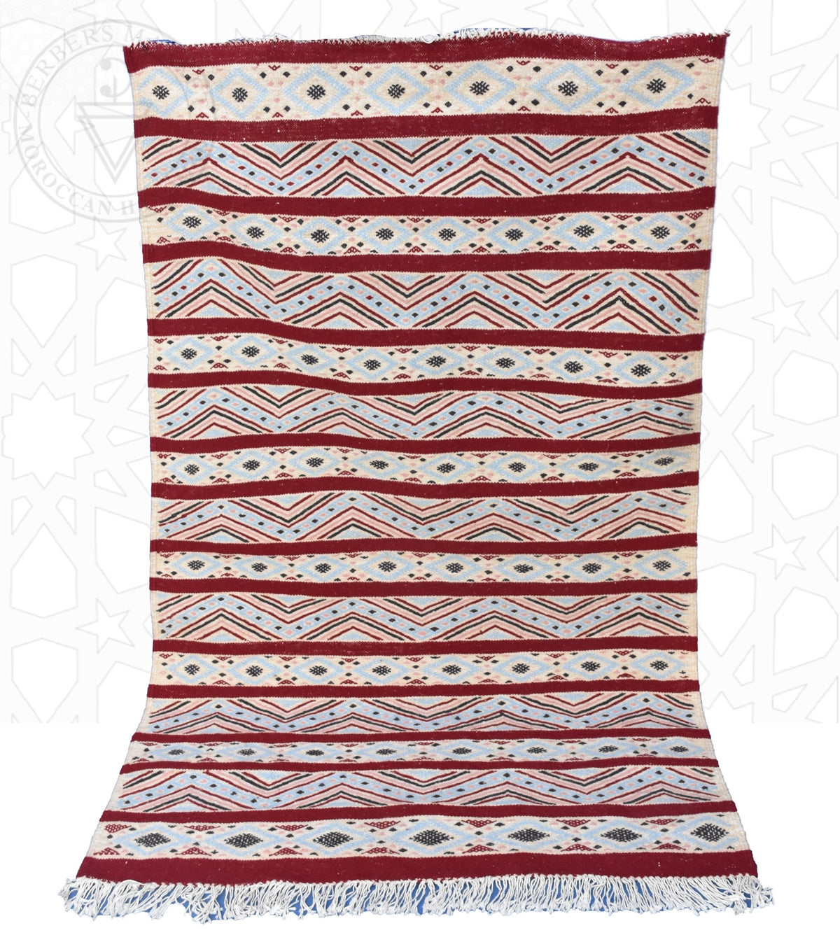 Flatweave kilim hanbal Moroccan rug - 3.8 x 5.75 ft / 115 x 175 cm - Berbers Market