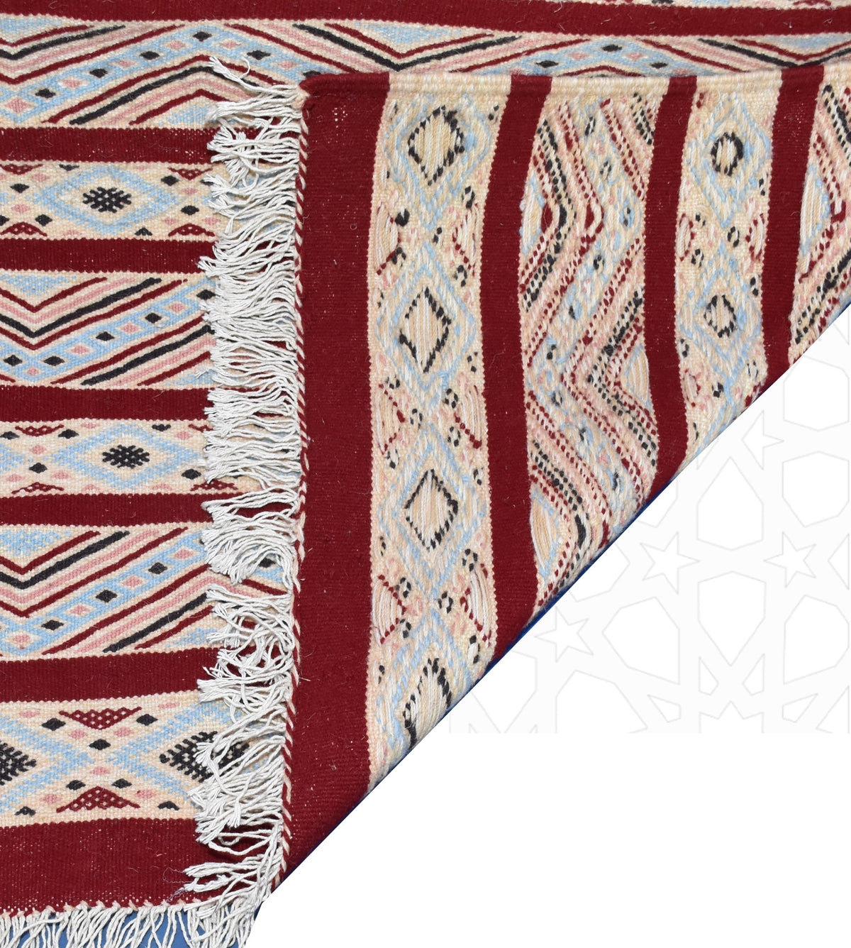 Flatweave kilim hanbal Moroccan rug - 3.8 x 5.75 ft / 115 x 175 cm - Berbers Market
