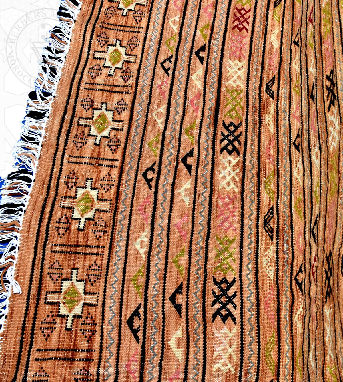 Flatweave kilim hanbal Moroccan rug - 3.8 x 6.1 ft / 115 x 185 cm - Berbers Market