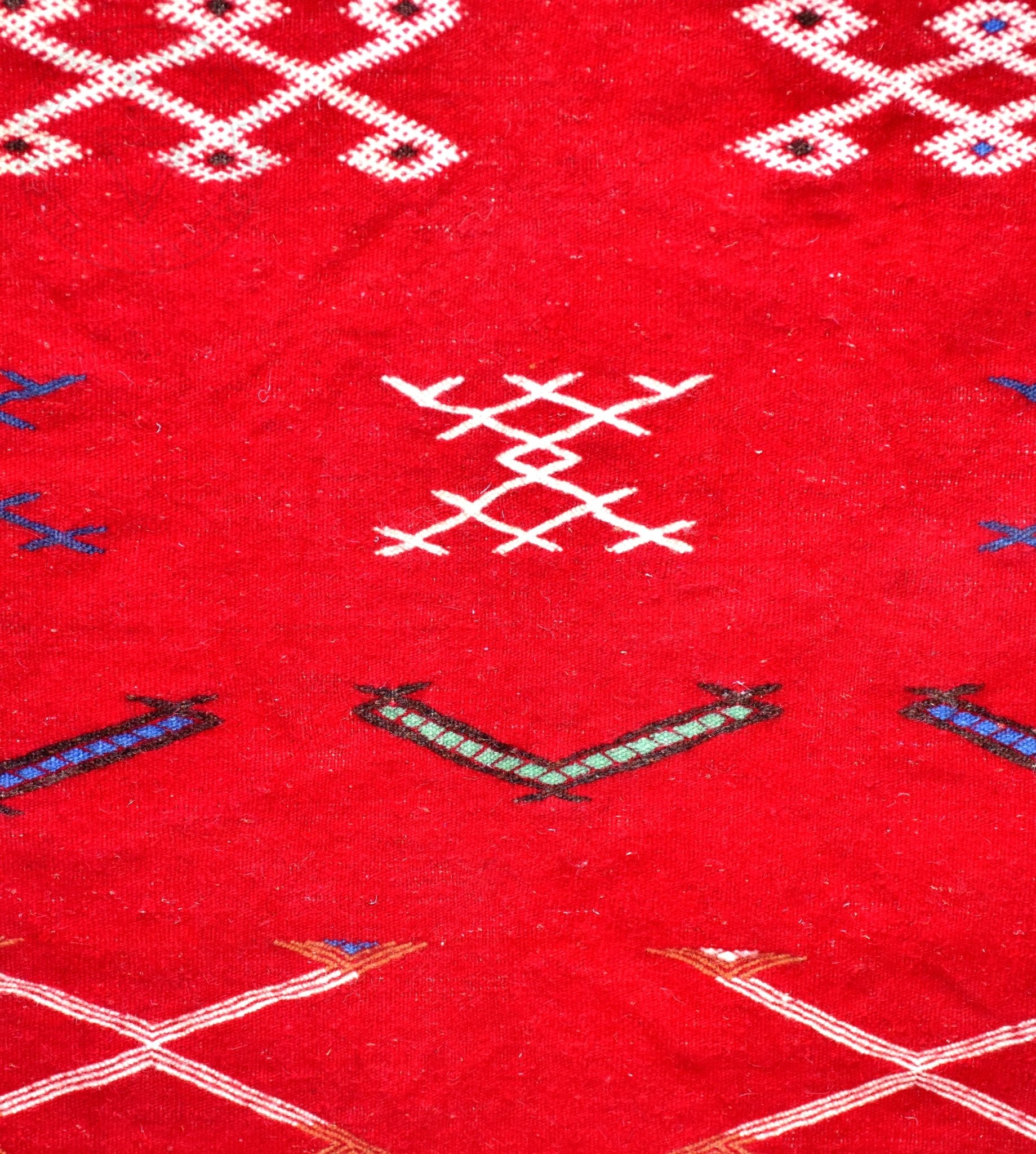 Flatweave kilim hanbal Moroccan rug - 3.94 x 5.75 ft / 120 x 175 cm - Berbers Market