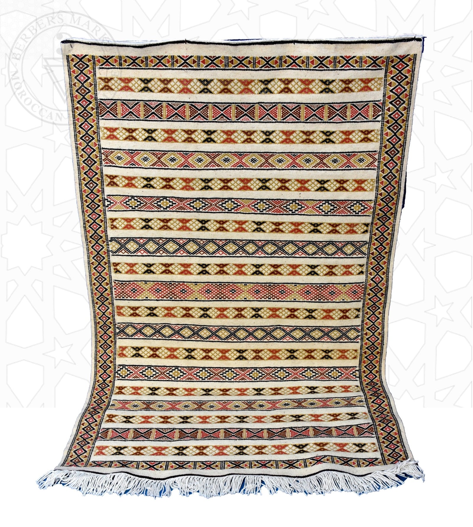 Flatweave kilim hanbal Moroccan rug - 3.94 x 5.91 ft / 120 x 180 cm - Berbers Market