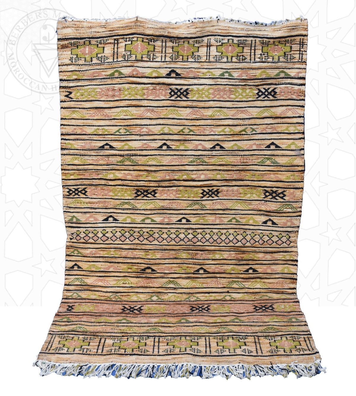 Flatweave kilim hanbal Moroccan rug - 3.94 x 5.91 ft / 120 x 180 cm - Berbers Market