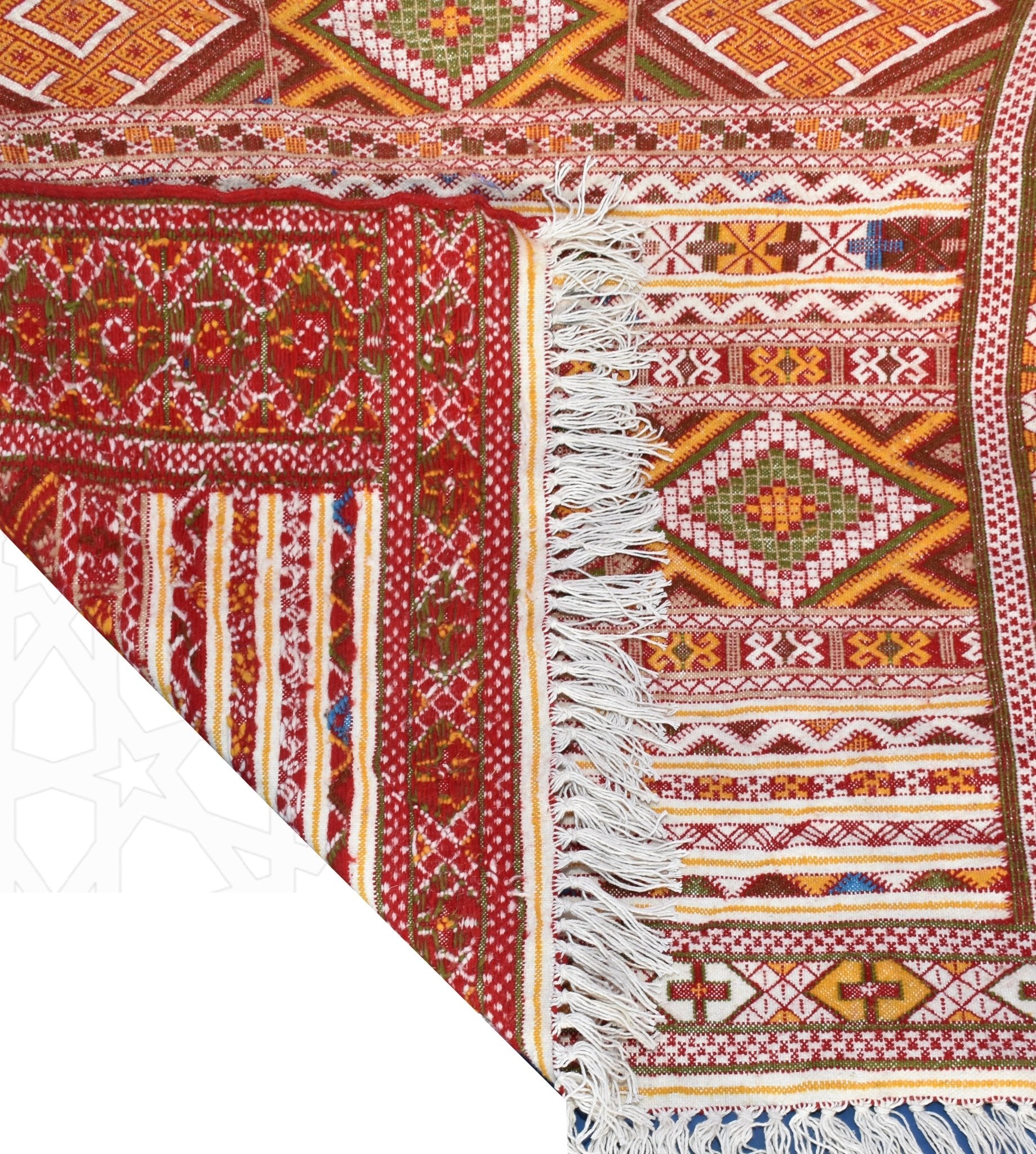 Flatweave kilim hanbal Moroccan rug - 3.94 x 6.1 ft / 120 x 185 cm - Berbers Market